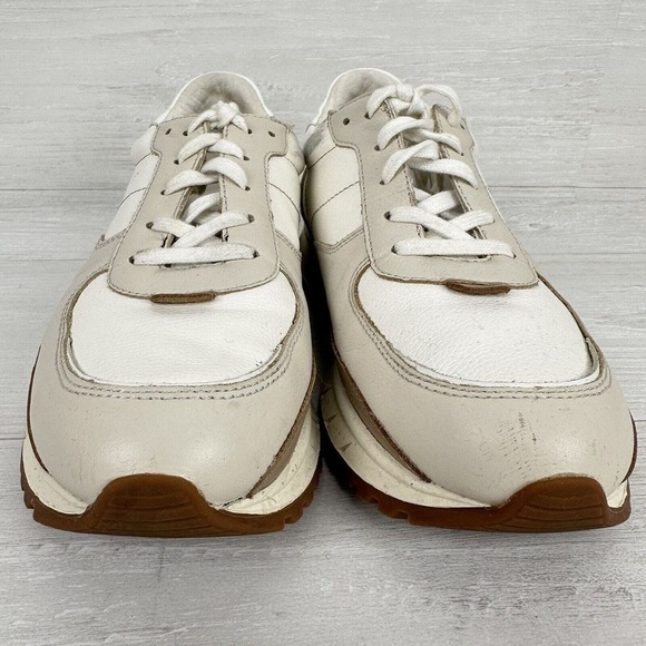 Madewell Kickoff Trainer Sneakers‎ Size 8.5 in Neutral Colorblock Leather Cream - Picture 4 of 13